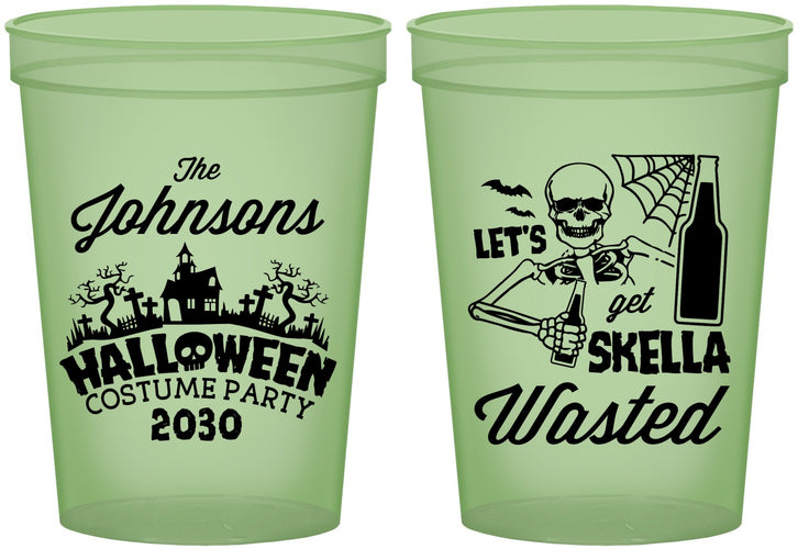 Custom Halloween 16 oz Glow In The Dark Cups - Skellawasted Skeleton | 250014