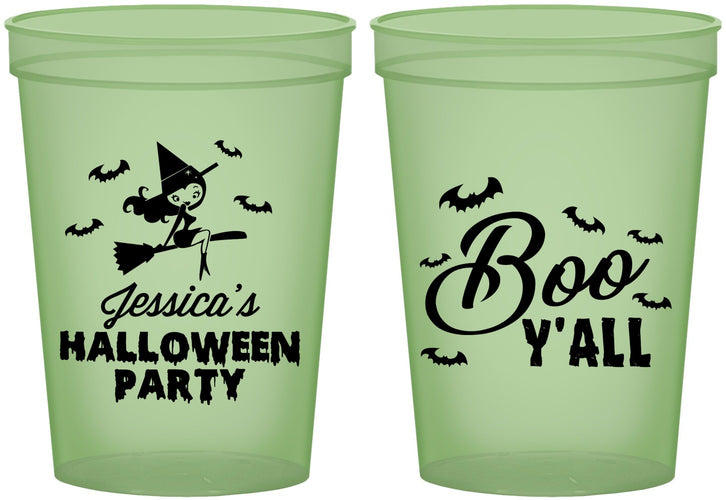 Custom Halloween 16 oz Glow In The Dark Cups - Witch Boo | 250015
