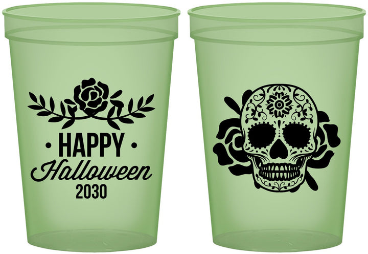 Custom Halloween 16 oz Glow In The Dark Cups - Sugar Skull | 250020