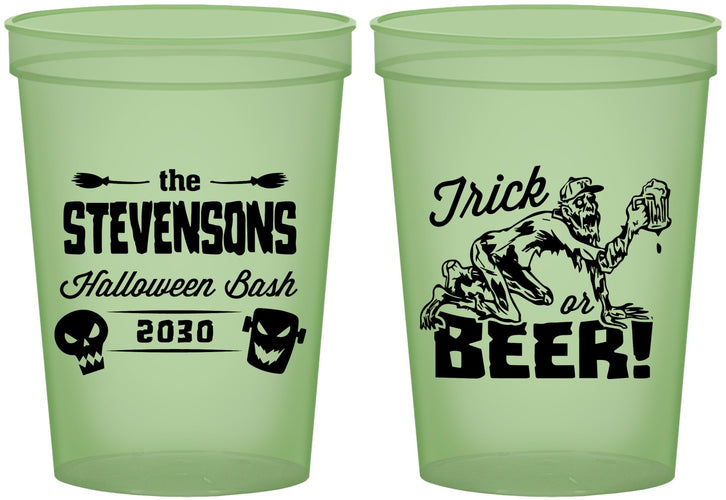 Custom Halloween 16 oz Glow In The Dark Cups - Trick Or Beer | 250021