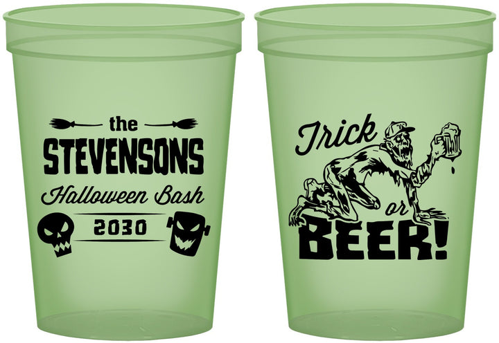 Custom Halloween 16 oz Glow In The Dark Cups - Trick Or Beer | 250021