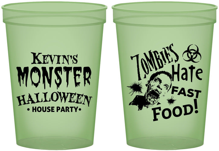 Custom Halloween 16 oz Glow In The Dark Cups - Monster Zombie | 250027
