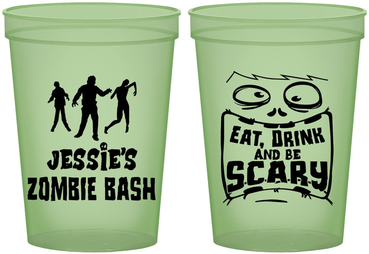 Custom Halloween 16 oz Glow In The Dark Cups - Eat Drink Be Scary | 250029