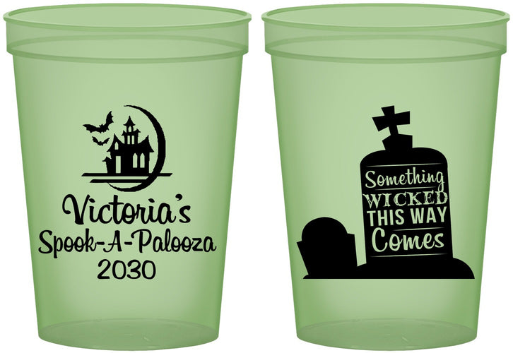 Custom Halloween 16 oz Glow In The Dark Cups - Haunted House | 250031