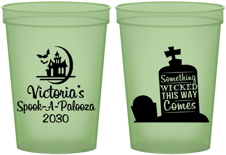 Custom Halloween 16 oz Glow In The Dark Cups - Haunted House | 250031