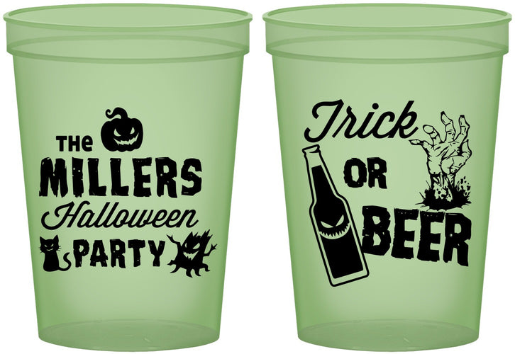 Custom Halloween 16 oz Glow In The Dark Cups - Trick Or Beer | 250032