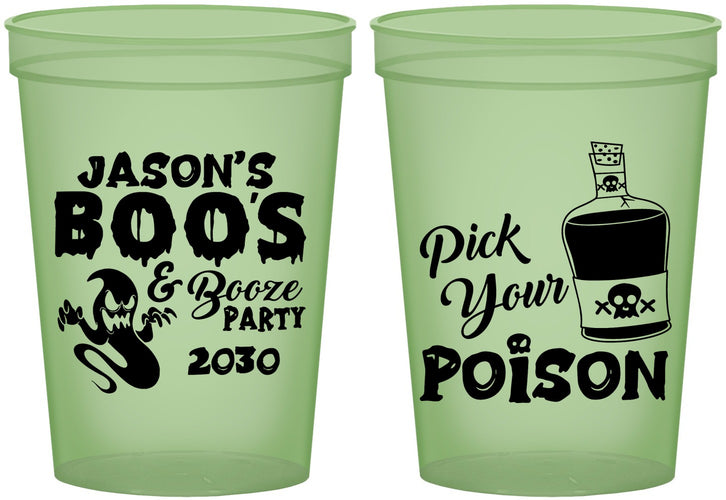 Custom Halloween 16 oz Glow In The Dark Cups - Ghost Boo | 250042