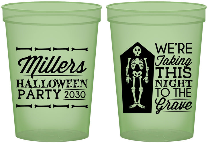 Custom Halloween 16 oz Glow In The Dark Cups - Skeleton | 250051