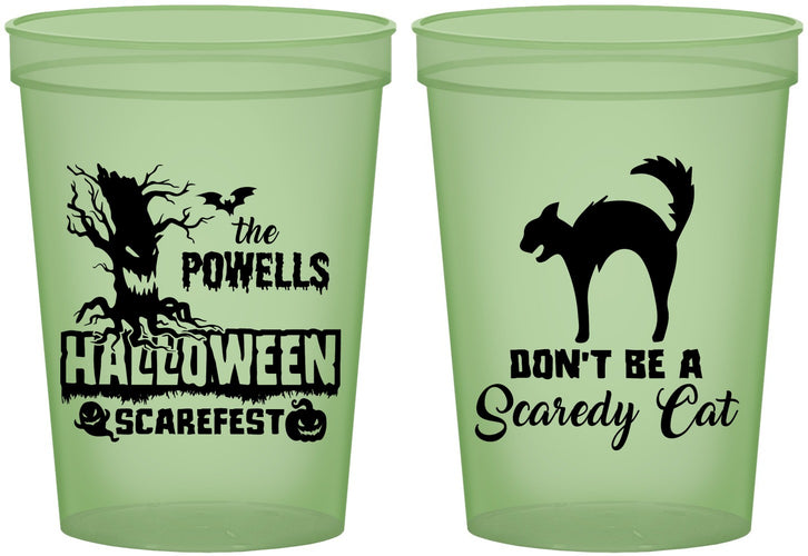 Custom Halloween 16 oz Glow In The Dark Cups - Scaredy Cat | 250055