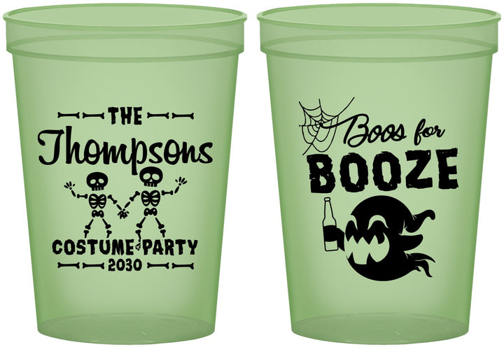 Custom Halloween 16 oz Glow In The Dark Cups - Boos And Booze | 250058