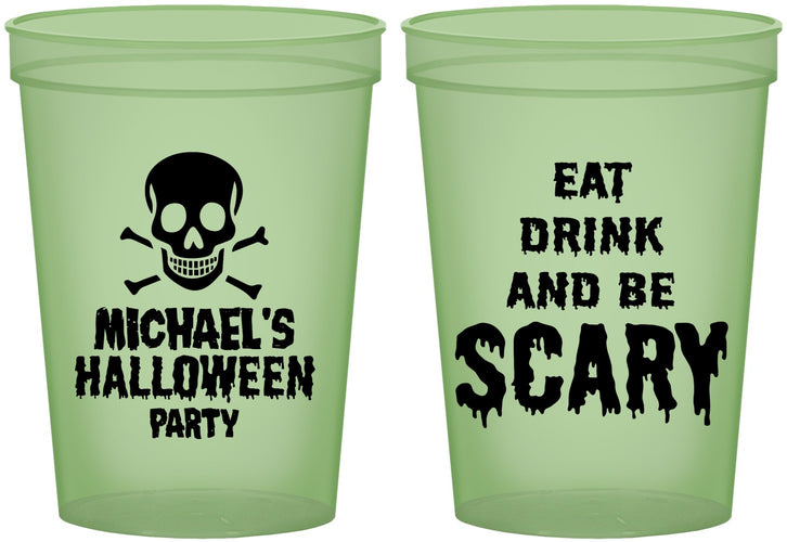 Custom Halloween 16 oz Glow In The Dark Cups - Eat Drink Be Scary | 250059