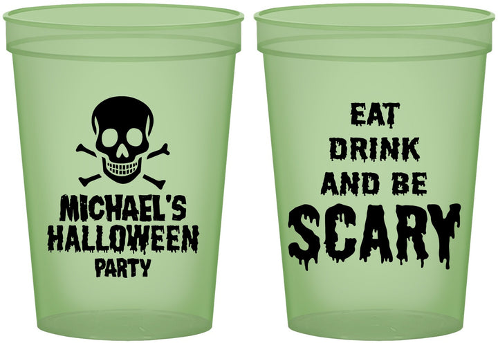 Custom Halloween 16 oz Glow In The Dark Cups - Eat Drink Be Scary | 250059