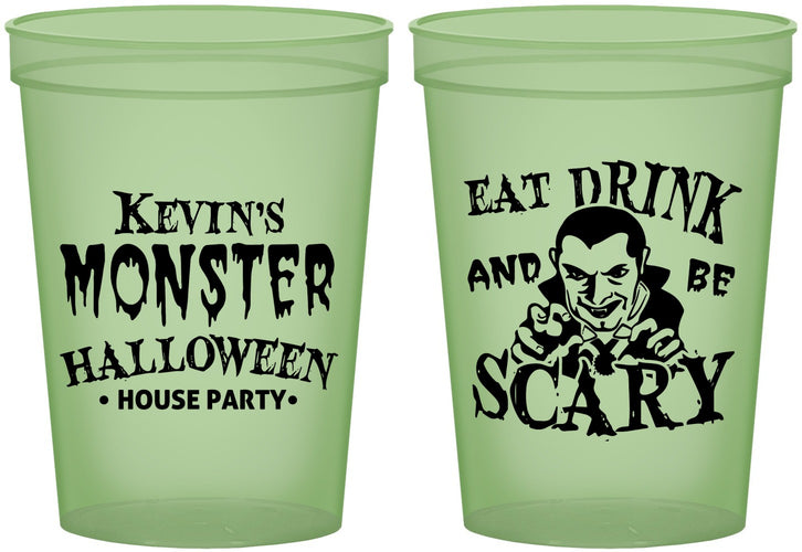 Custom Halloween 16 oz Glow In The Dark Cups - Eat Drink Be Scary | 250063