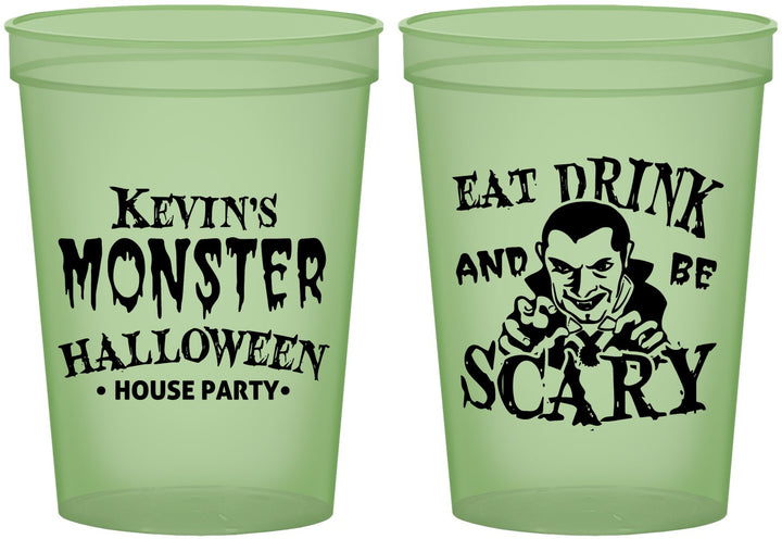 Custom Halloween 16 oz Glow In The Dark Cups - Eat Drink Be Scary | 250063
