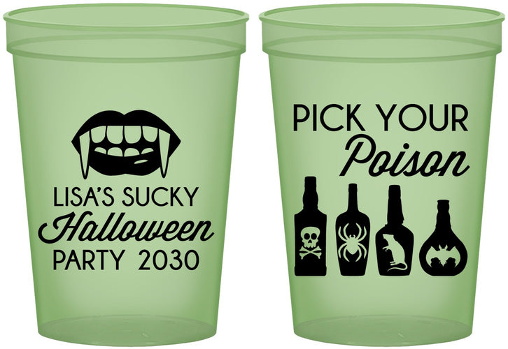 Custom Halloween 16 oz Glow In The Dark Cups - Pick Your Poison | 250065