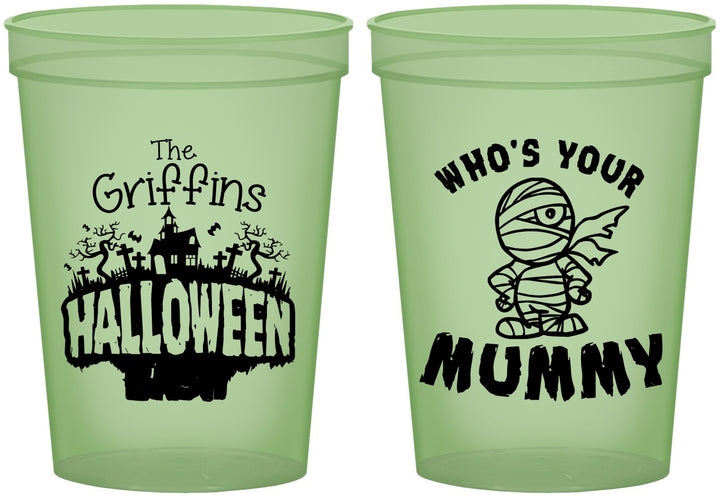 Custom Halloween 16 oz Glow In The Dark Cups - Whos Your Mummy | 250067