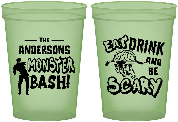 Custom Halloween 16 oz Glow In The Dark Cups - Eat Drink Be Scary | 250070