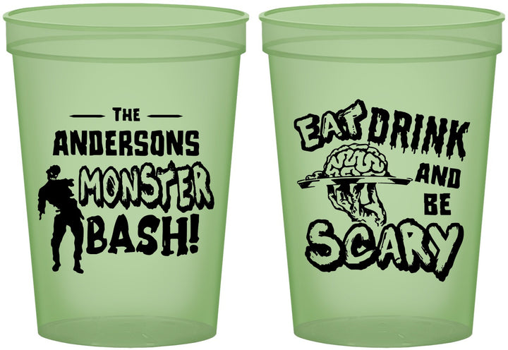 Custom Halloween 16 oz Glow In The Dark Cups - Eat Drink Be Scary | 250070