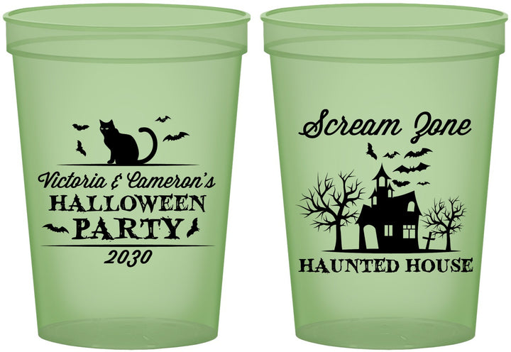 Custom Halloween 16 oz Glow In The Dark Cups - Haunted House | 250071