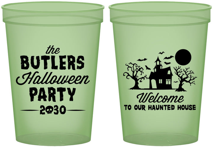 Custom Halloween 16 oz Glow In The Dark Cups - Haunted House | 250073