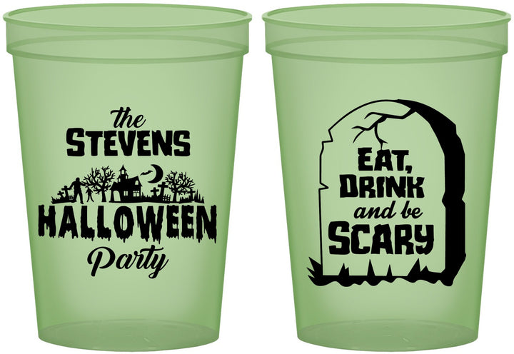 Custom Halloween 16 oz Glow In The Dark Cups - Eat Drink Be Scary | 250074