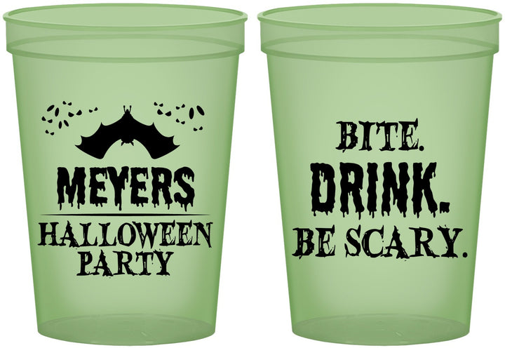 Custom Halloween 16 oz Glow In The Dark Cups - Bite Drink Be Scary | 250082