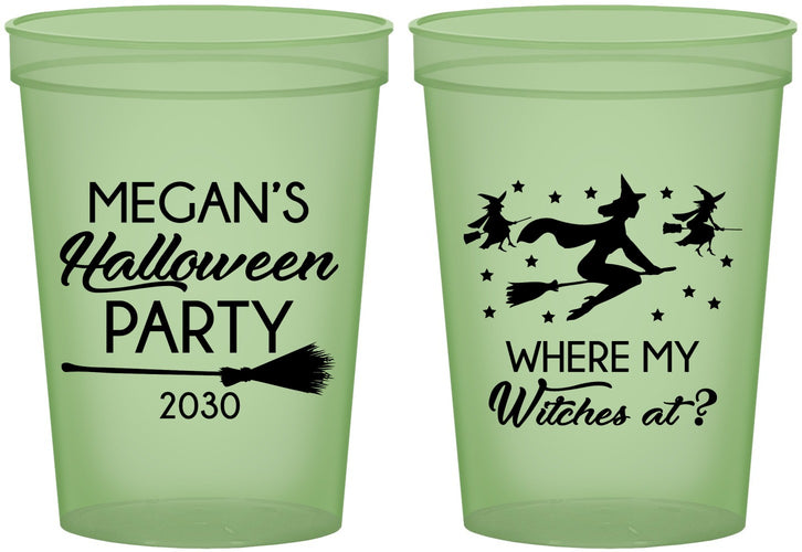 Custom Halloween 16 oz Glow In The Dark Cups - Where My Witches At | 250086