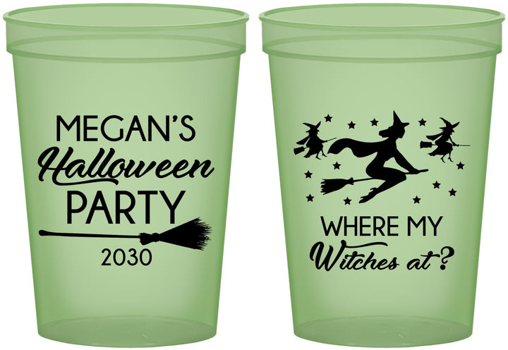 Custom Halloween 16 oz Glow In The Dark Cups - Where My Witches At | 250086