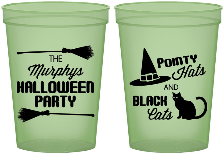 Custom Halloween 16 oz Glow In The Dark Cups - Black Cats | 250087