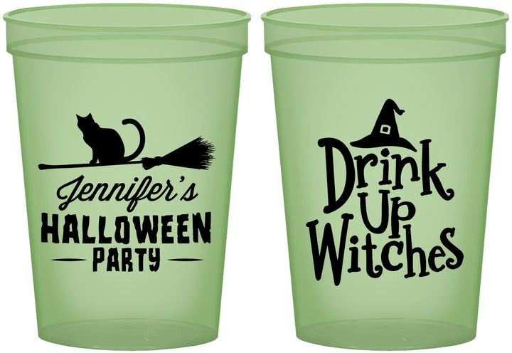 Custom Halloween 16 oz Glow In The Dark Cups - Drink Up Witches | 250096