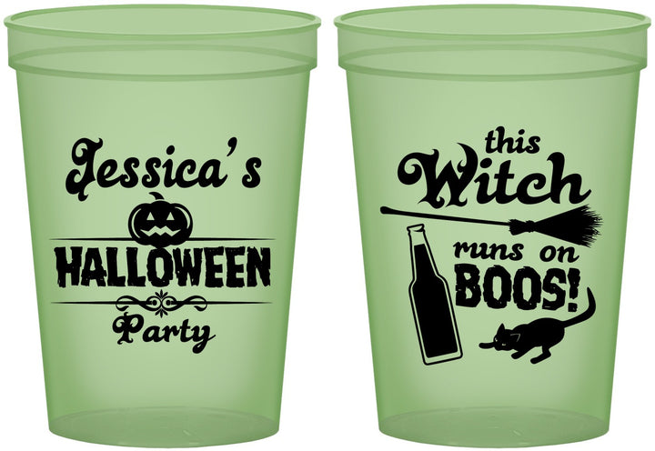 Custom Halloween 16 oz Glow In The Dark Cups - Witch Boos | 250097