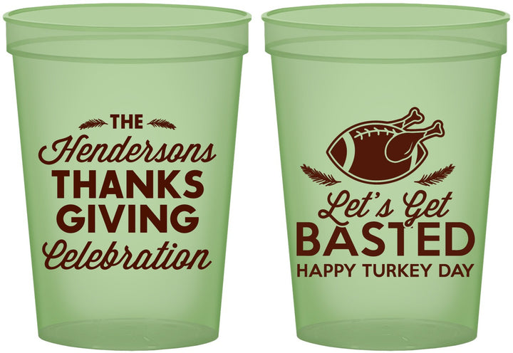 Custom Thanksgiving 16 oz Glow In The Dark Cups - Lets Get Basted | 260003