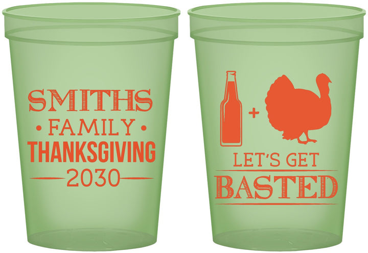 Custom Thanksgiving 16 oz Glow In The Dark Cups - Lets Get Basted | 260008