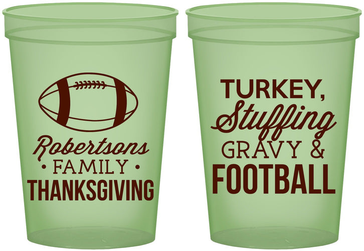 Custom Thanksgiving 16 oz Glow In The Dark Cups - Football Turkey | 260010