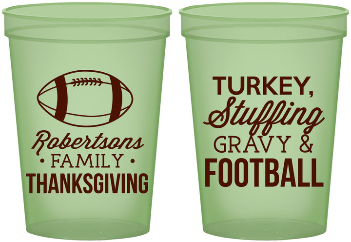 Custom Thanksgiving 16 oz Glow In The Dark Cups - Football Turkey | 260010