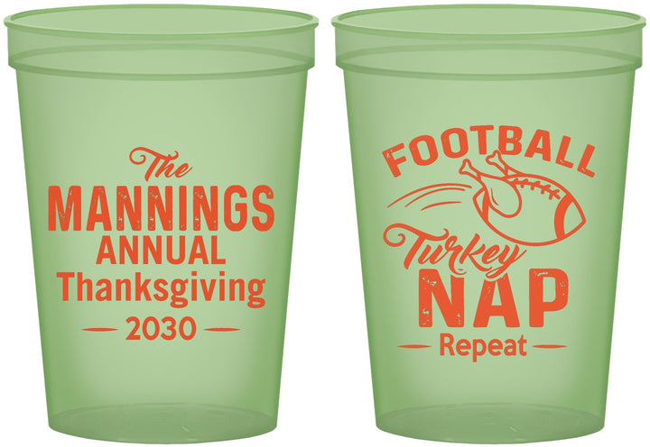 Custom Thanksgiving 16 oz Glow In The Dark Cups - Football Turkey | 260012