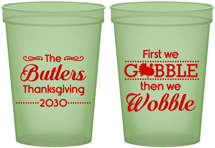Custom Thanksgiving 16 oz Glow In The Dark Cups - Gobble Til You Wobble | 260013