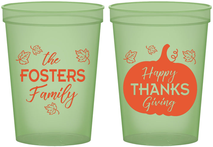 Custom Thanksgiving 16 oz Glow In The Dark Cups - Pumpkin | 260016