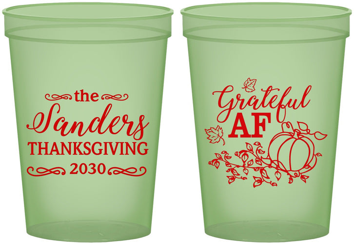 Custom Thanksgiving 16 oz Glow In The Dark Cups - Grateful Af | 260017