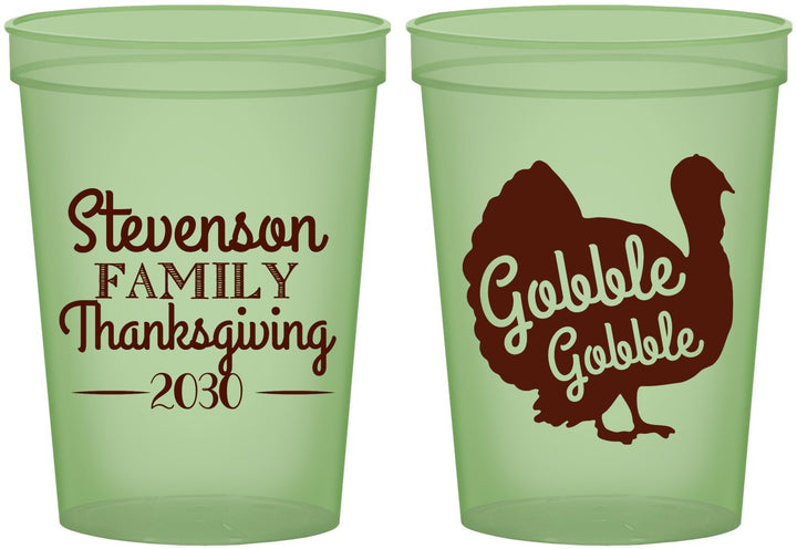 Custom Thanksgiving 16 oz Glow In The Dark Cups - Gobble Turkey | 260018