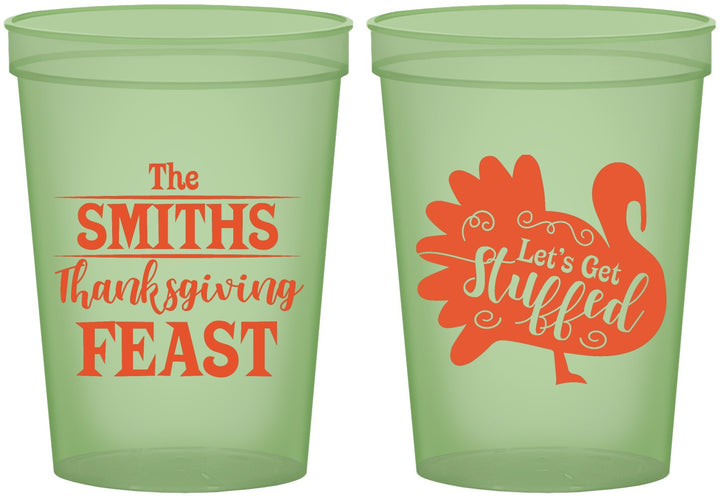 Custom Thanksgiving 16 oz Glow In The Dark Cups - Lets Get Stuffed | 260020
