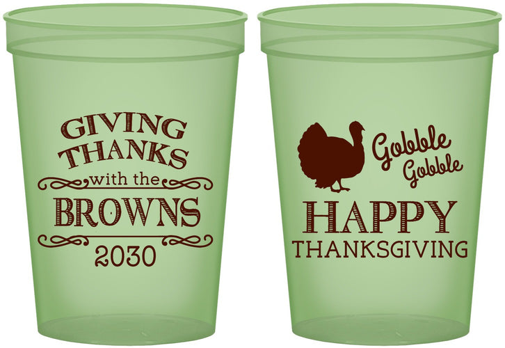 Custom Thanksgiving 16 oz Glow In The Dark Cups - Gobble Gobble | 260022