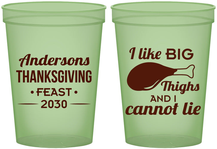 Custom Thanksgiving 16 oz Glow In The Dark Cups - Big Thighs | 260023