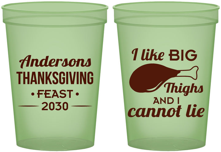 Custom Thanksgiving 16 oz Glow In The Dark Cups - Big Thighs | 260023