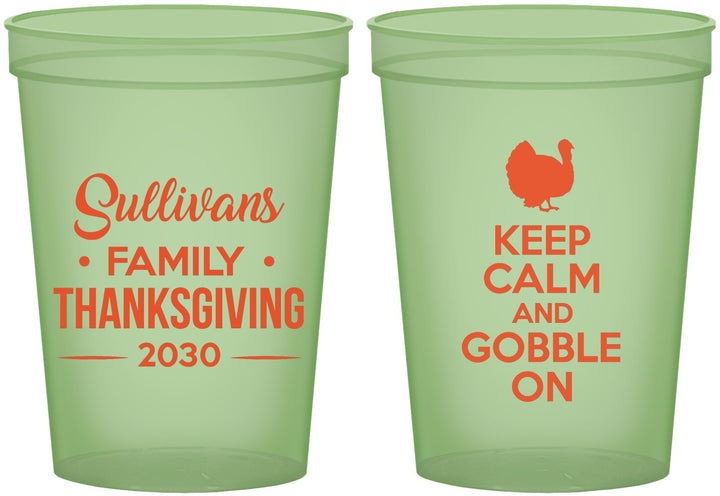 Custom Thanksgiving 16 oz Glow In The Dark Cups - Gobble Turkey | 260024