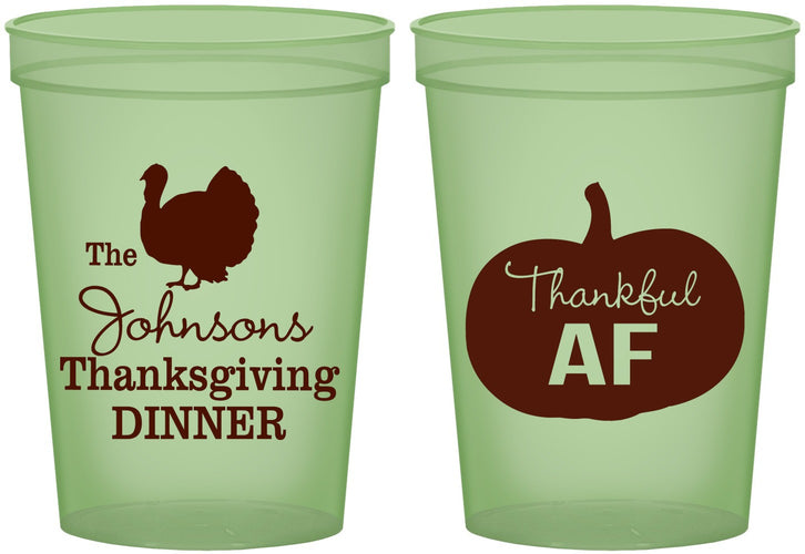 Custom Thanksgiving 16 oz Glow In The Dark Cups - Thankful Af | 260026