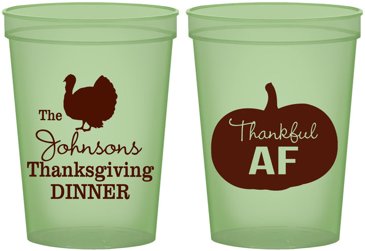 Custom Thanksgiving 16 oz Glow In The Dark Cups - Thankful Af | 260026