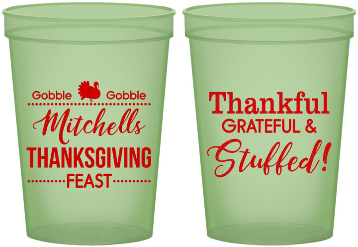 Custom Thanksgiving 16 oz Glow In The Dark Cups - Thankful Stuffed | 260029