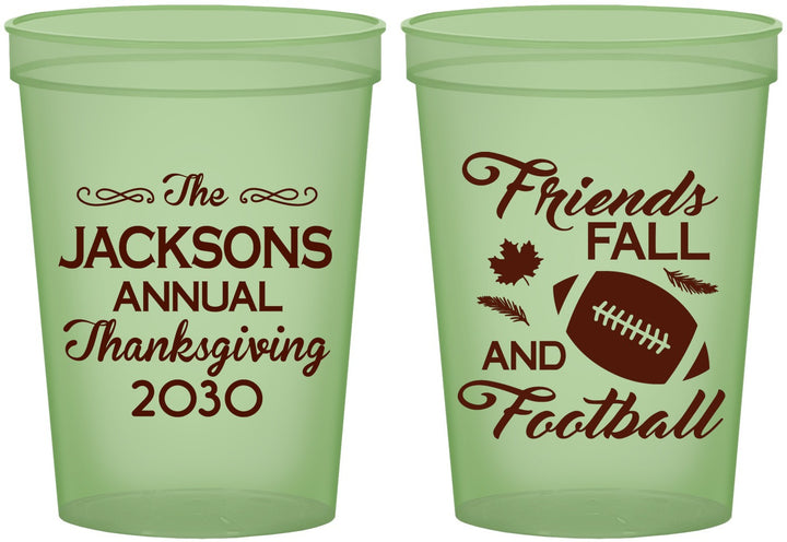 Custom Thanksgiving 16 oz Glow In The Dark Cups - Football | 260031
