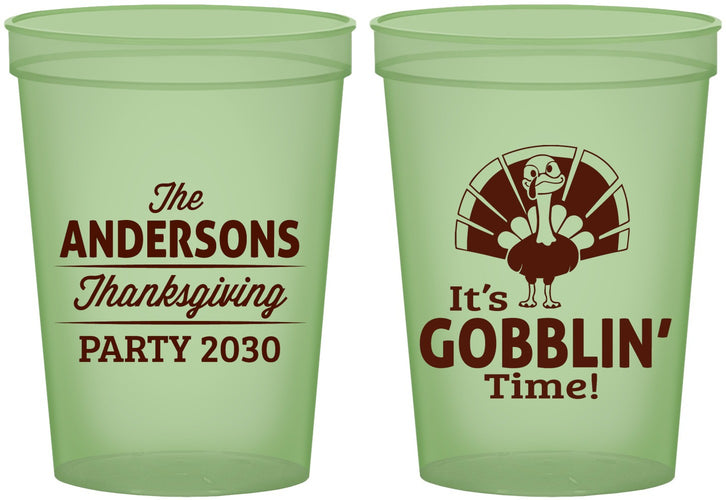 Custom Thanksgiving 16 oz Glow In The Dark Cups - Turkey Gobblin | 260035